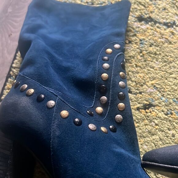 New Free People Dakota Studded western blue boots 38 - Picture 6 of 11